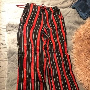 Satin striped pants